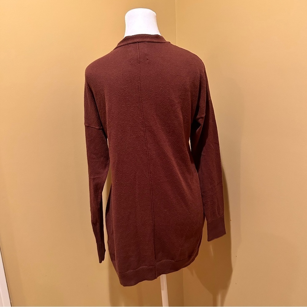 Abercrombie & Fitch Cardigan Sweater Knit Long Y2K Moose Brown Sz S Button Down - Picture 5 of 5